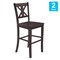Flash Furniture Gray Wash Walnut Solid Wood Bar Stools, 2PK ES-STBN1-29-GY-2-GG - alternate 2